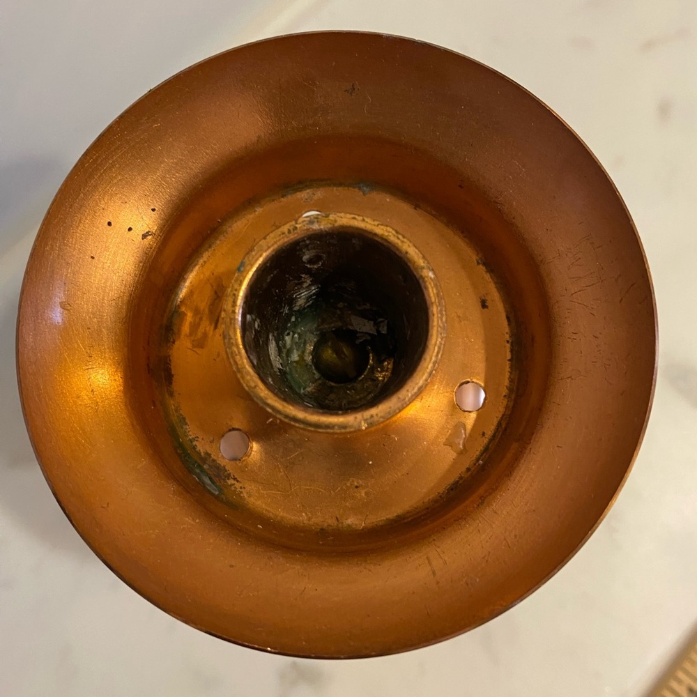 Vintage Coppercraft Guild Copper And Wood Candlestick Vintage Mid Century Modern - Picture 3 of 10